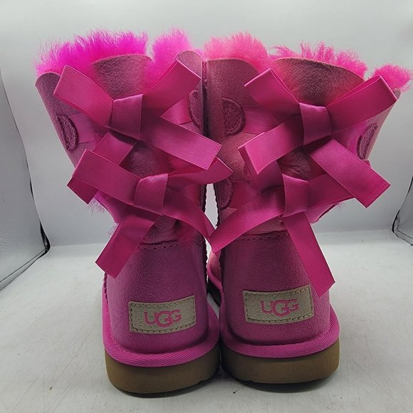 Ugg Bailey Bow II Girls Size 4 Pink Blossom Boots Pull On Casual Walking School - Picture 6 of 14